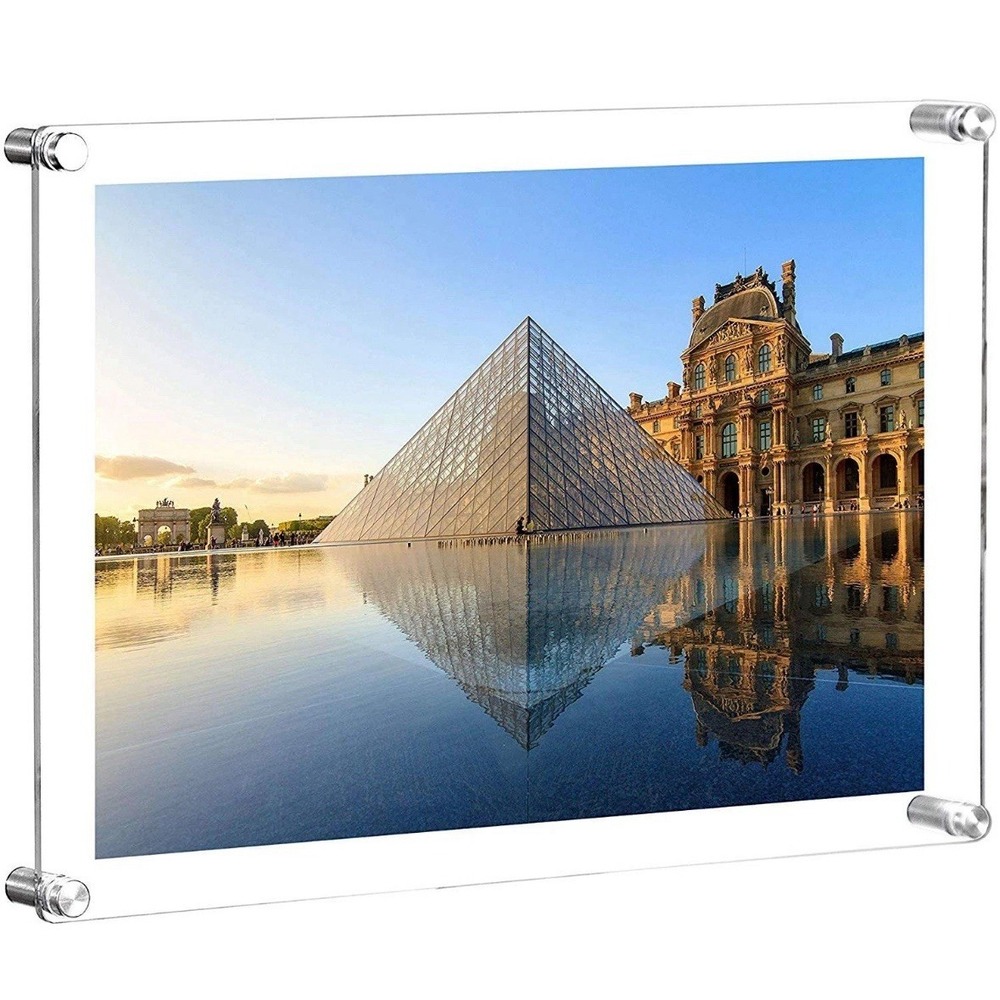 NIUBEE Frame 8.5 x 12 in Wall Acrylic Floating Picture Clear Frameless Display